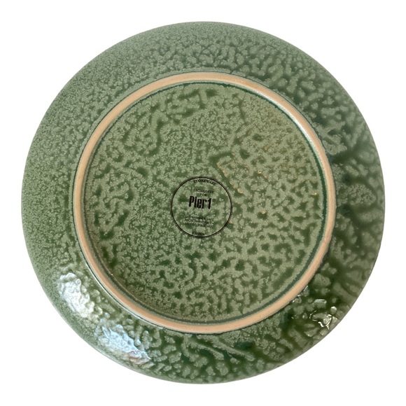 Pier 1 Essentials Stoneware Plate Rippled Green Single Heavy Dinner Plate - Picture 3 of 10